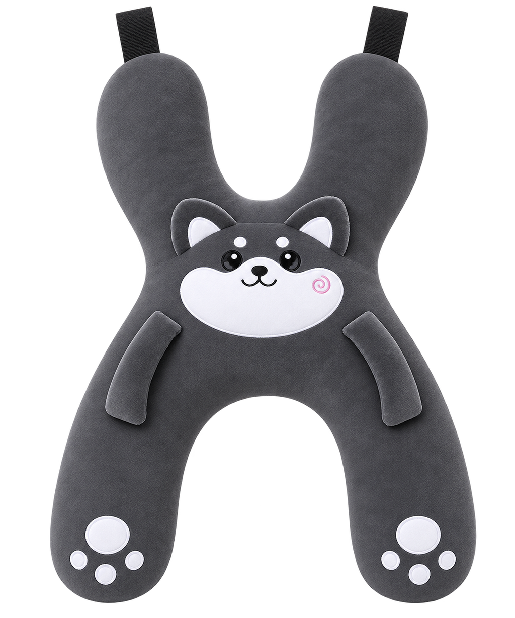 Grey Puppy travel pillow